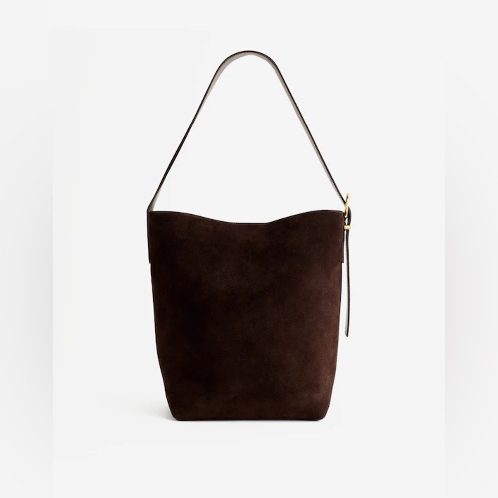 Madewell The Essential Bucket Tote Brown Suede